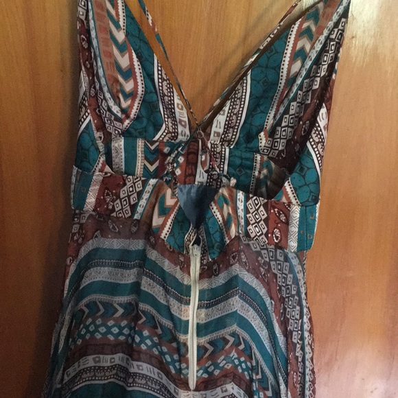 Gorgeous boho style silk dress - Picture 3 of 4